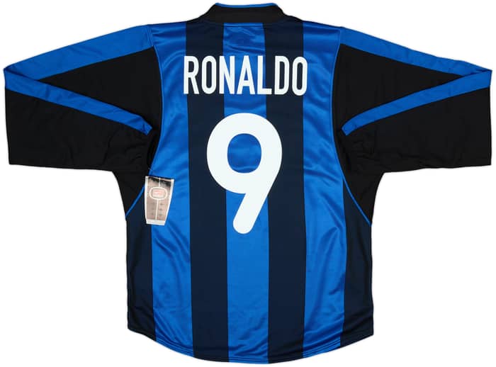 2000-01 Inter Milan Home L/S Shirt Ronaldo #9 (S)