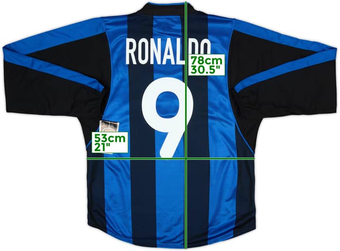 2000-01 Inter Milan Home L/S Shirt Ronaldo #9 (S)