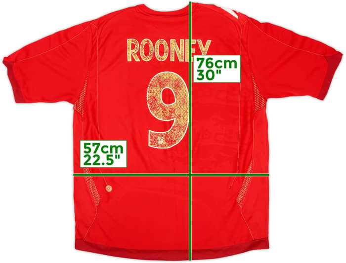 2006-08 England Away Shirt Rooney #9 - 4/10 - (XL)