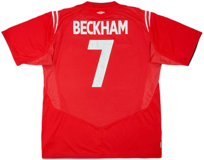 2004-06 England Away Shirt Beckham #7 - 5/10 - (XL)