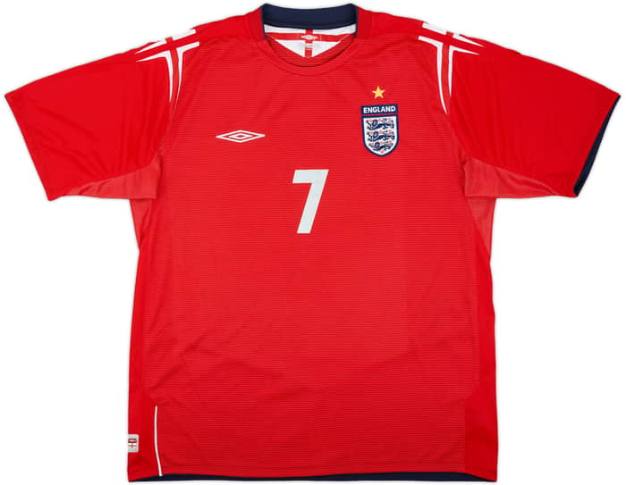 2004-06 England Away Shirt Beckham #7 - 5/10 - (XL)