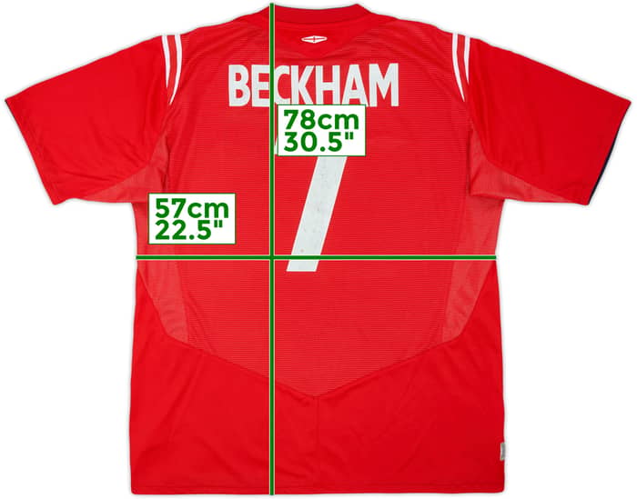 2004-06 England Away Shirt Beckham #7 - 5/10 - (XL)