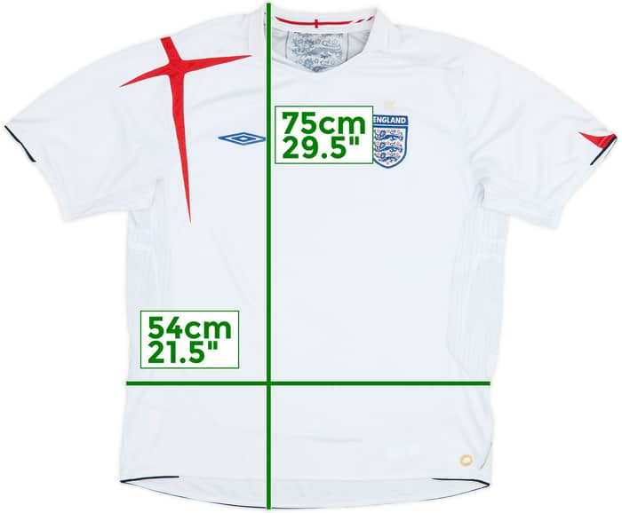 2005-07 England Home Shirt - 5/10 - (XL)