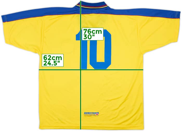 1998-01 Colombia Home Shirt #10 (Valderrama) - 8/10 - (XL)