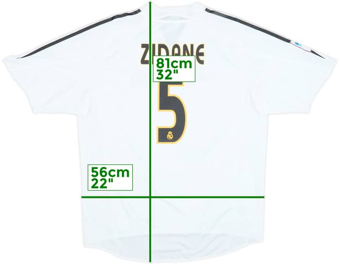 2004-05 Real Madrid Home Shirt Zidane #5 - 5/10 - (L)