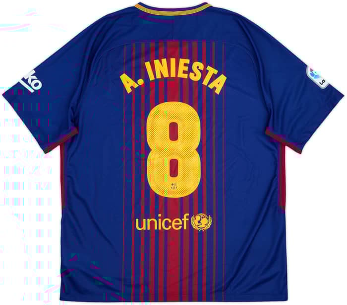 2017-18 Barcelona Home Shirt A.Iniesta #8 (XL)