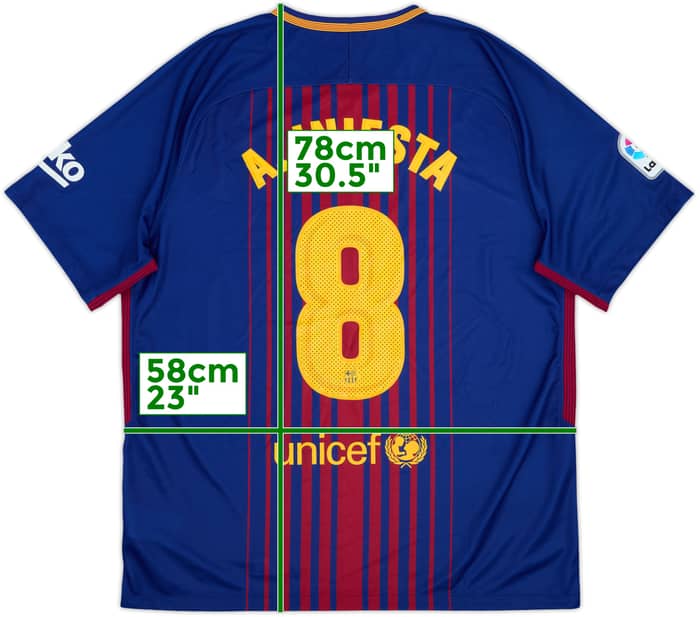 2017-18 Barcelona Home Shirt A.Iniesta #8 (XL)