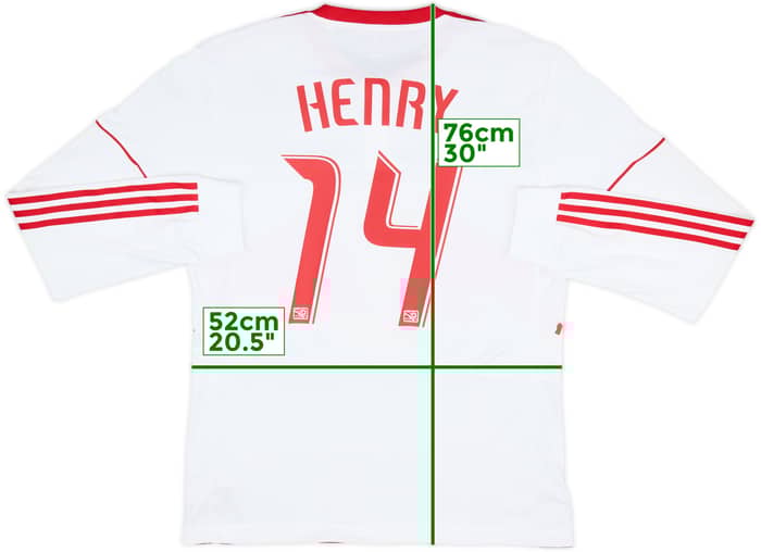 Camiseta de local auténtica de manga larga del New York Red Bulls 2010 Henry #14 - 9/10 - (XL)
