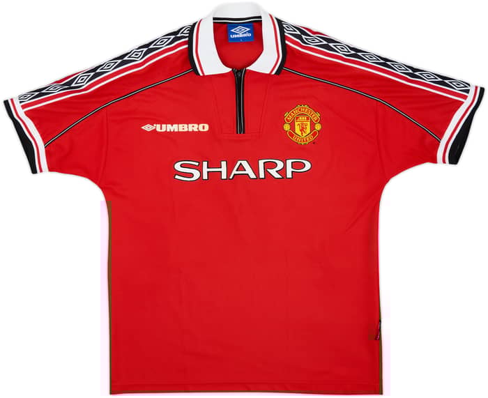 1998-00 Manchester United Home Shirt Beckham #7 - 8/10 - (L)