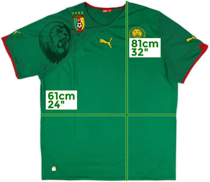 2010-11 Cameroon Home Shirt - 8/10 - (XXL)