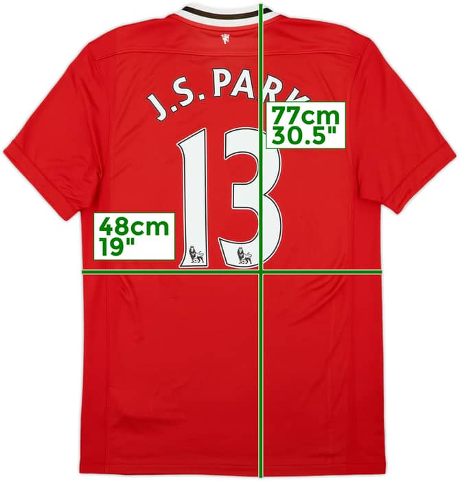 2011-12 Manchester United Home Shirt J.S.Park #13 - 6/10 - (M)