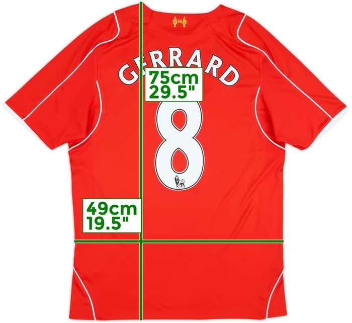 2014-15 Liverpool Home Shirt Gerrard #8 - 5/10 - (M)