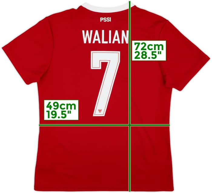 2020-22 Indonesia Home Shirt Walian #7 - 8/10 - (L)