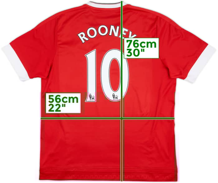 2015-16 Manchester United Home Shirt Rooney #10 - 6/10 - (XL)