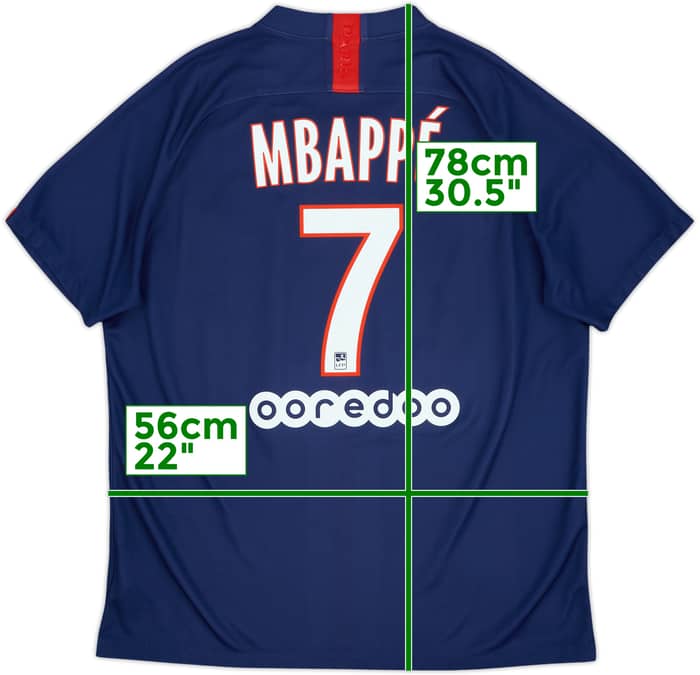 2019-20 Paris Saint-Germain Home Shirt Mbappe #7 - 7/10 - (XL)