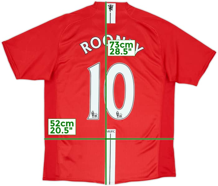 2007-09 Manchester United Home Shirt Rooney #10 - 5/10 - (M)