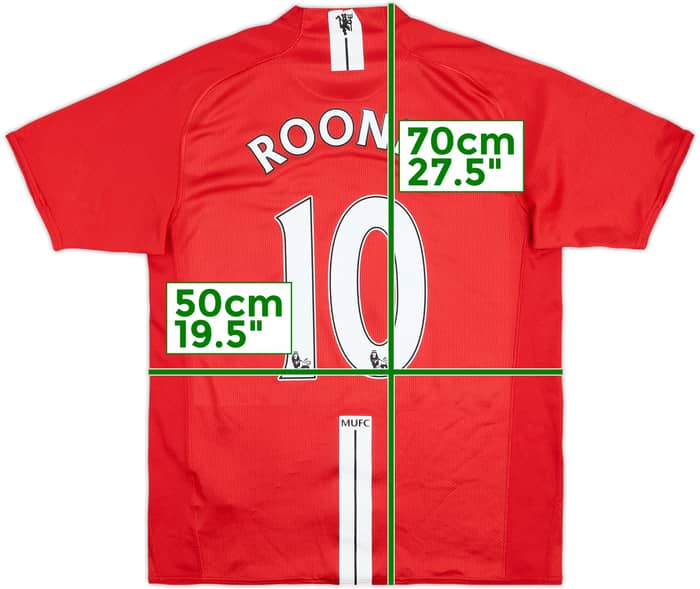 2007-09 Manchester United Home Shirt Rooney #10 - 5/10 - (M)