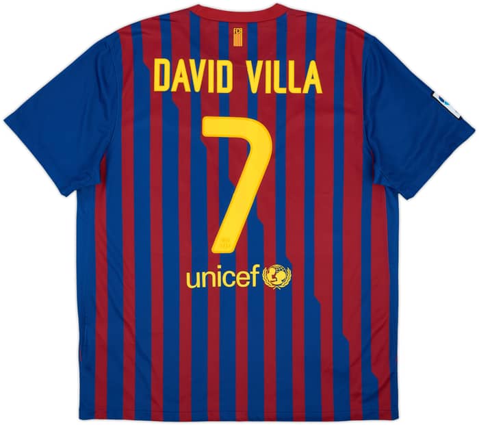 2011-12 Barcelona Home Shirt David Villa #7 - 8/10 - (XL)