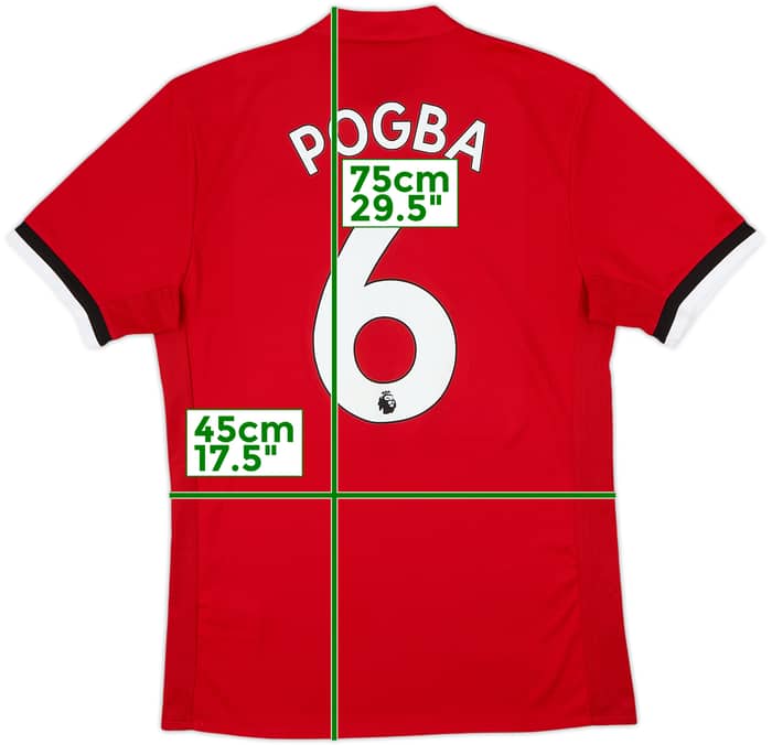2017-18 Manchester United Home Shirt Pogba #6 - 9/10 - (S)