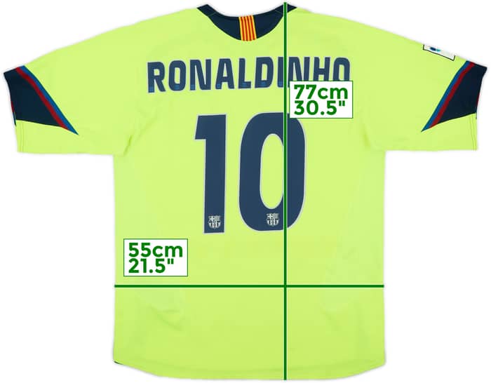 2005-06 Barcelona Away Shirt Ronaldinho #10 - 8/10 - (L)