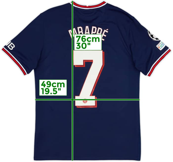 2021-22 Paris Saint-Germain Home Shirt Mbappe #7 - 6/10 - (M)