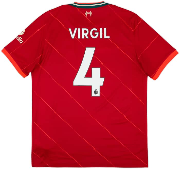 2021-22 Liverpool Home Shirt Virgil #4 - 7/10 - (L)