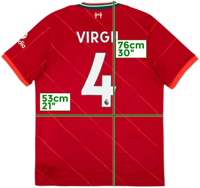 2021-22 Liverpool Home Shirt Virgil #4 - 7/10 - (L)