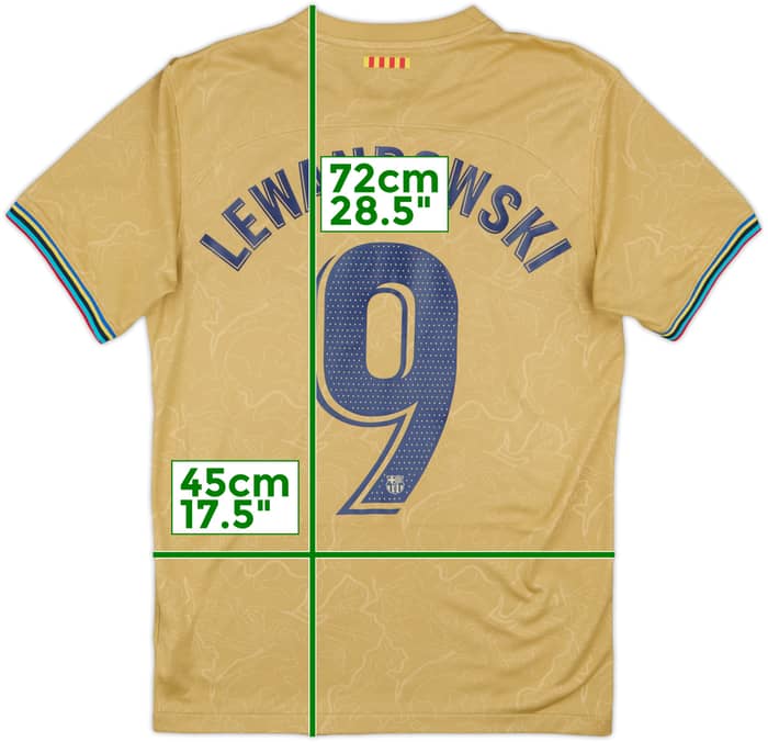 2022-23 Barcelona Away Shirt Lewandowski #9 - 9/10 - (S)