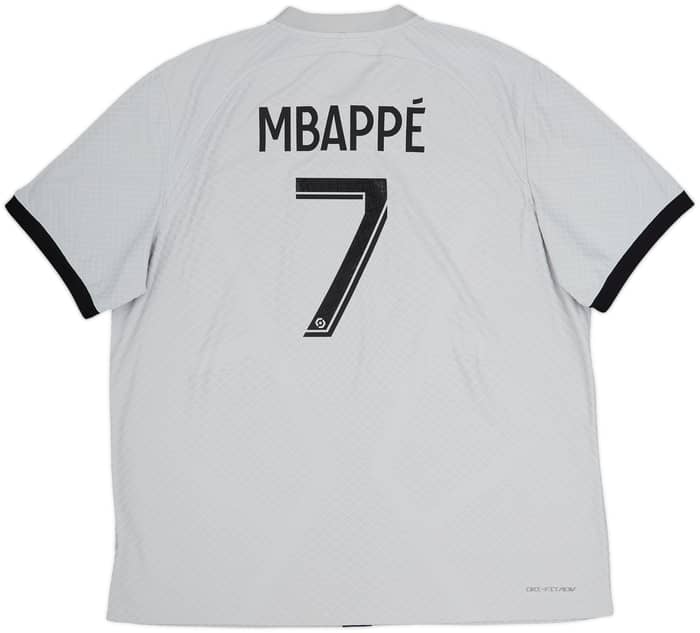 2022-23 Paris Saint-Germain Authentic Away Shirt Mbappe #7 - 9/10 - (XXL)