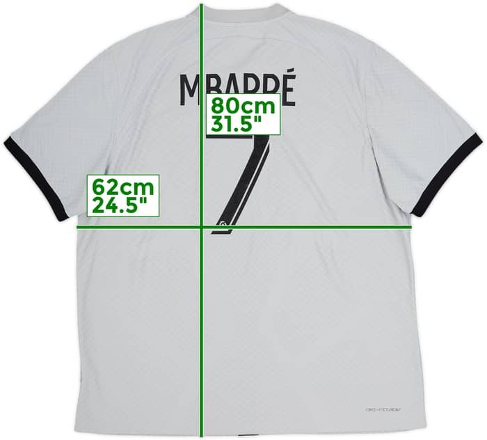 2022-23 Paris Saint-Germain Authentic Away Shirt Mbappe #7 - 9/10 - (XXL)