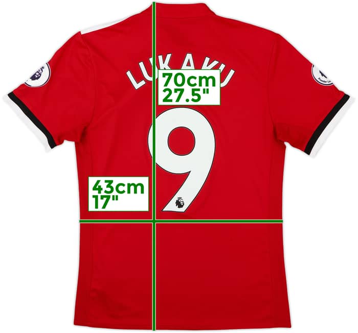 2017-18 Manchester United Home Shirt Lukaku #9 - 9/10 - (S)