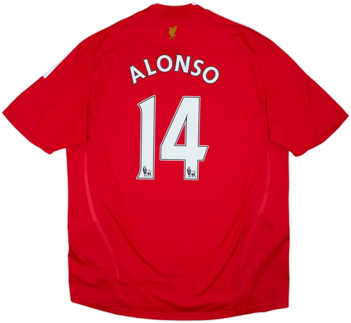 2008-10 Liverpool Home Shirt Alonso #14 - 10/10 - (XL)