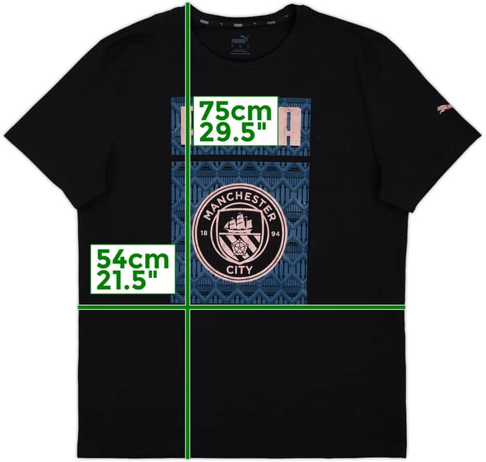 2020-21 Manchester City Puma Graphic Tee - 7/10 - (L)