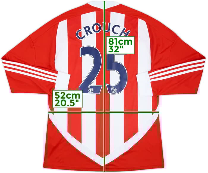 2011-12 Stoke City Home L/S Shirt Crouch #25 - 8/10 - (L)