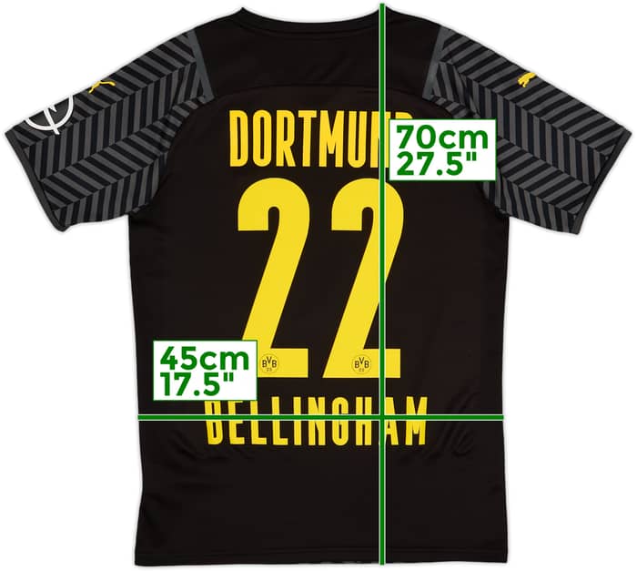 Camiseta de visitante del Borussia Dortmund 2021-22 Bellingham #22 - 9/10 - (S)