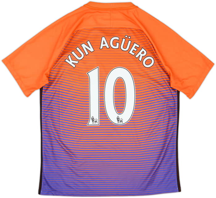 2016-17 Manchester City Third Shirt Kun Aguero #10 - 8/10 - (L)