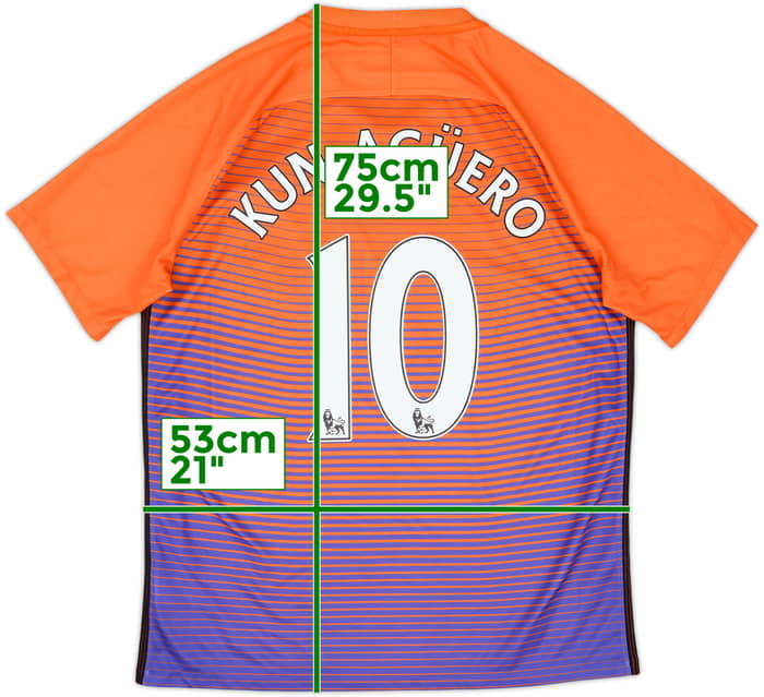 2016-17 Manchester City Third Shirt Kun Aguero #10 - 8/10 - (L)
