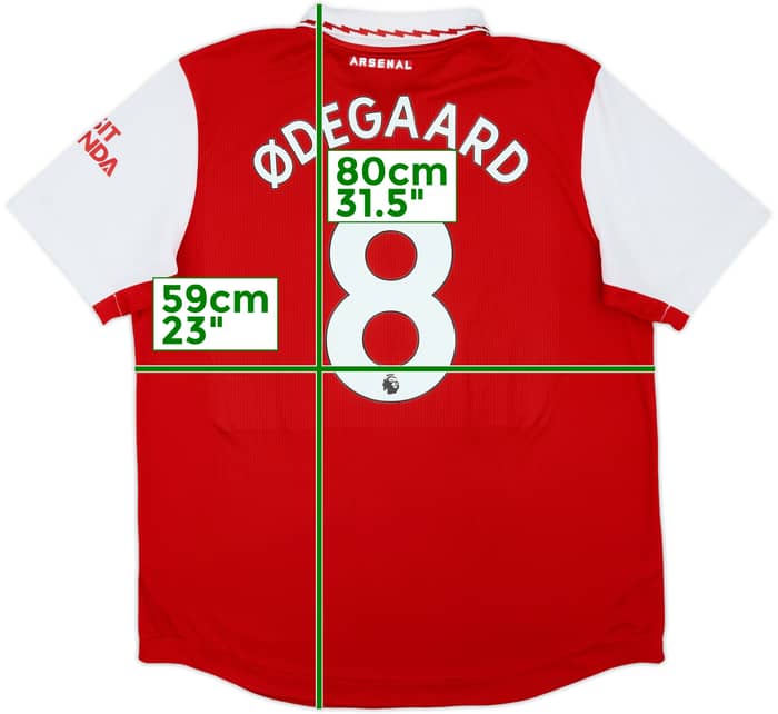 2022-23 Arsenal Authentic Home Shirt Odegaard #8 - 8/10 - (XL)