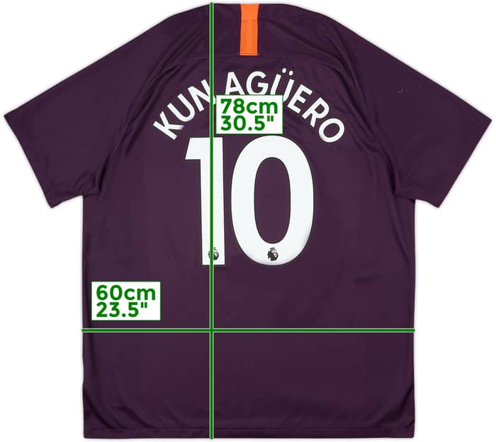 2018-19 Manchester City Third Shirt Kun Aguero #10 - 9/10 - (XL)