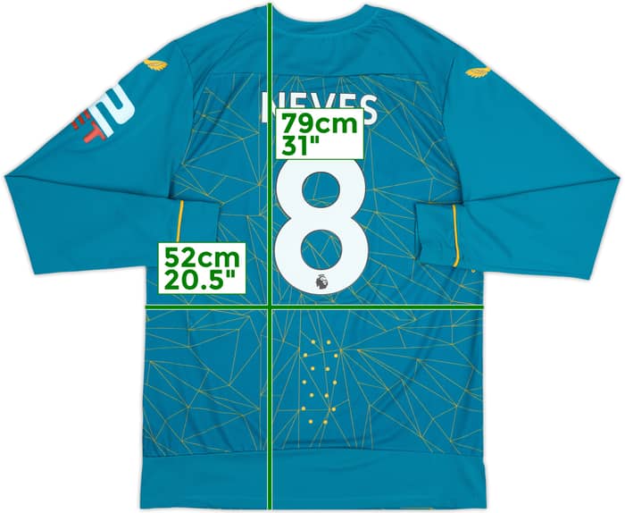 2022-23 Wolves Authentic Away L/S Shirt Neves #8 - 10/10 - (M)