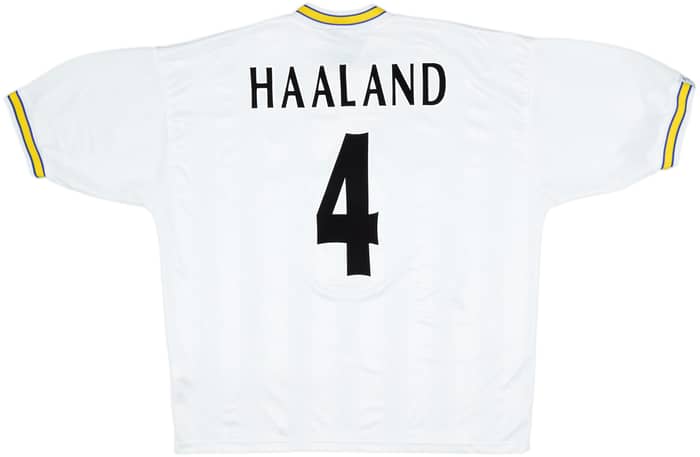 1996-98 Leeds United Home Shirt Haaland #4 - 8/10 - (XL)