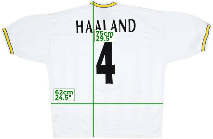 1996-98 Leeds United Home Shirt Haaland #4 - 8/10 - (XL)