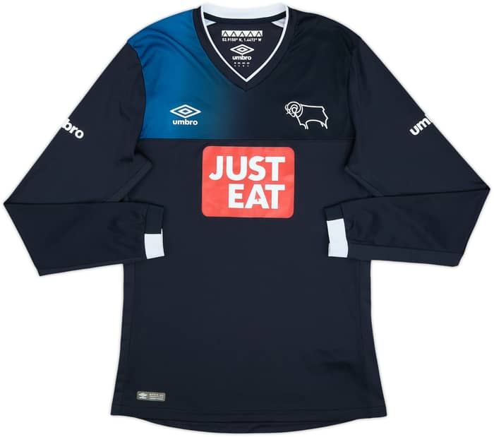 2016-17 Derby County Away L/S Shirt - 7/10 - (S)