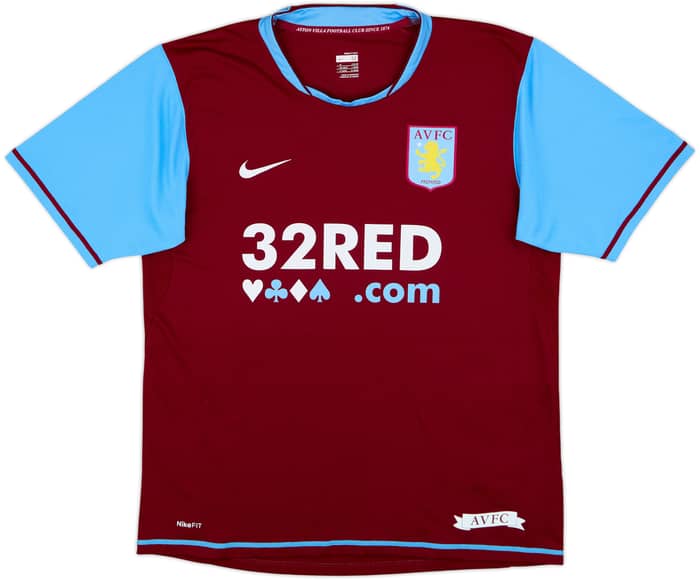 2007-08 Aston Villa Home Shirt Carew #10 - 9/10 - (M)