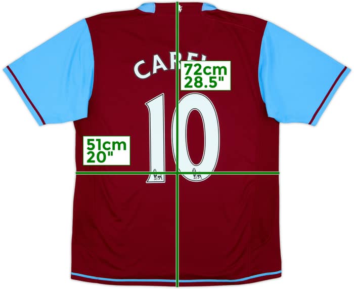 2007-08 Aston Villa Home Shirt Carew #10 - 9/10 - (M)