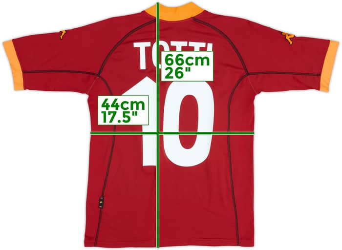 2001-02 Roma Home Shirt Totti #10 - 7/10 - (S)
