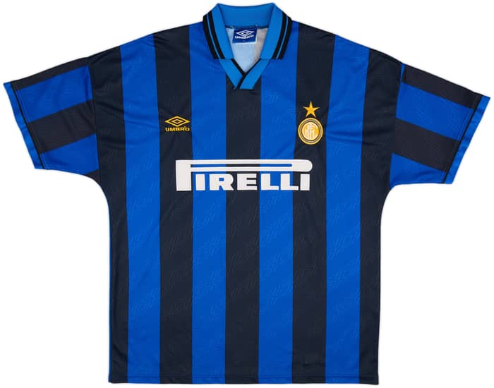 1995-96 Inter Milan Home Shirt R.Carlos #6 - 9/10 - (XL)