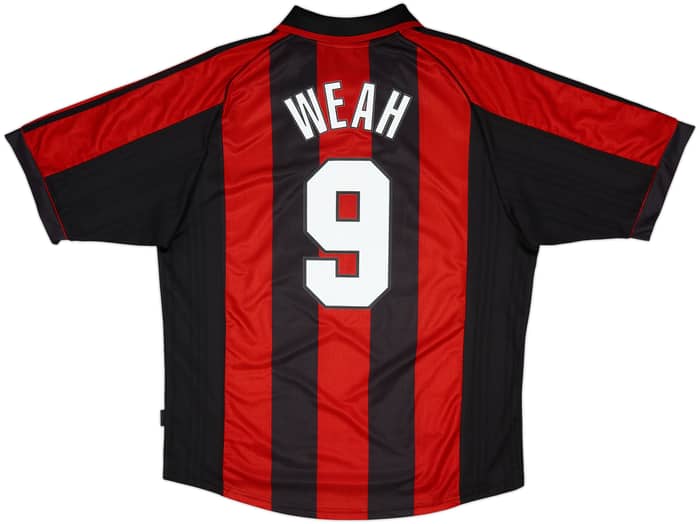 1998-00 AC Milan Home Shirt Weah #9 - 8/10 - (XL)
