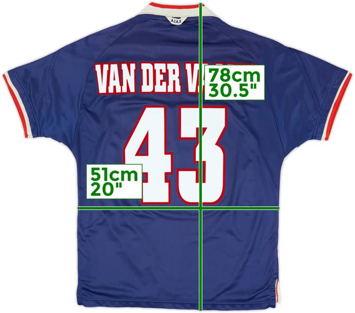 1999-00 Ajax Away Shirt Van Der Vaart #43 - 8/10 - (M)