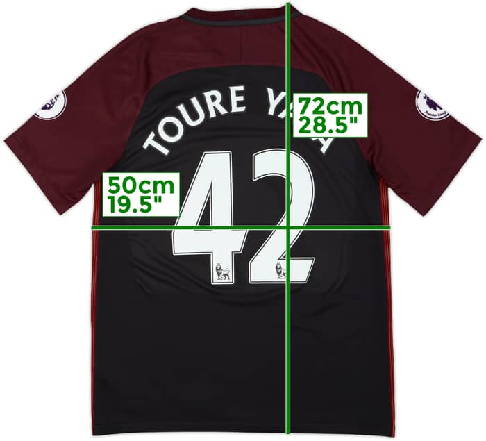 2016-17 Manchester City Away Shirt Toure Yaya #42 - 9/10 - (M)